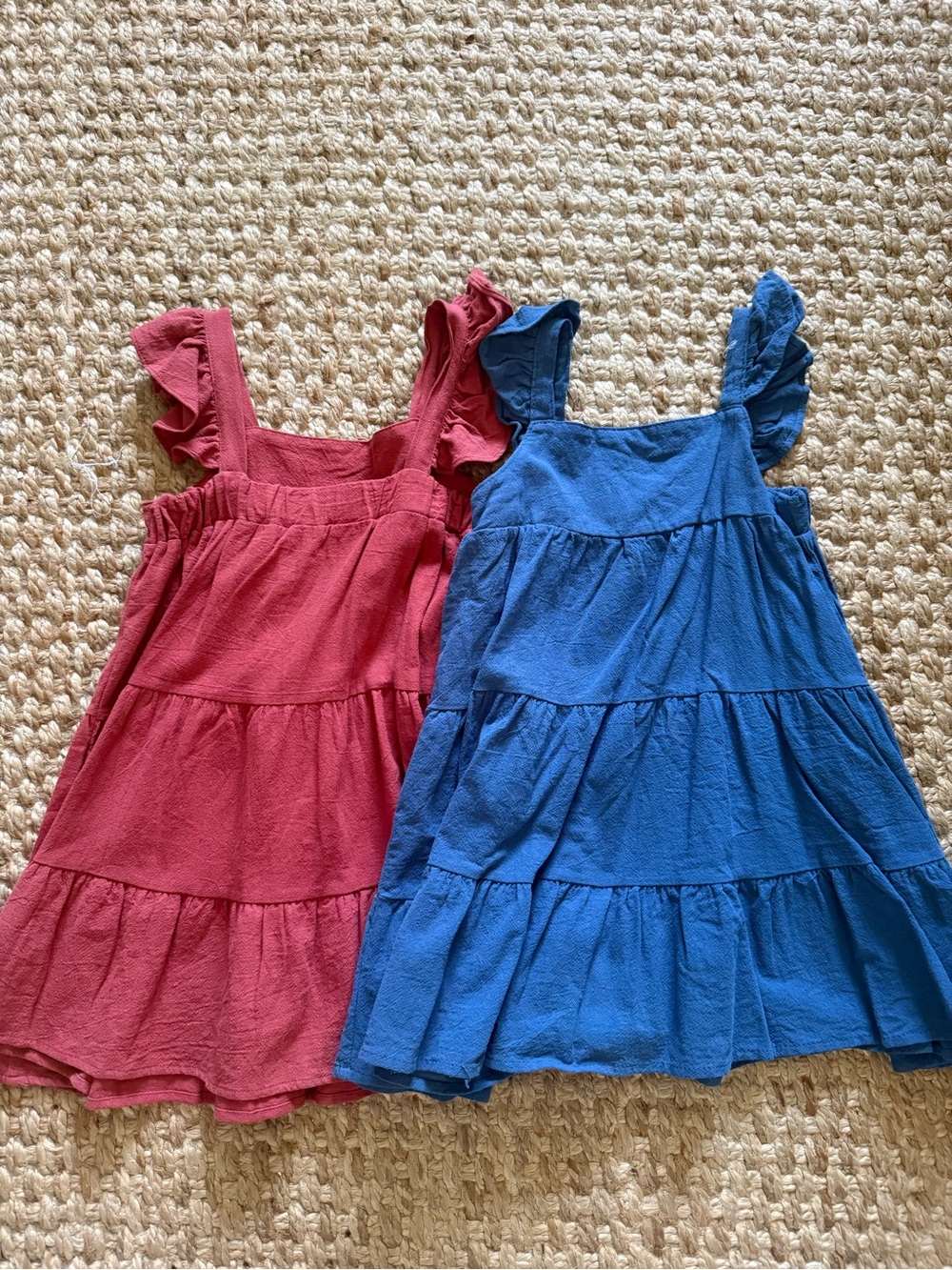 Girls' Tiered Summer Dress - Pink and Blue